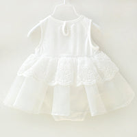 Load image into Gallery viewer, Baby Girls Solid Color Bow Embroidered Dresses Wholesale 319910845
