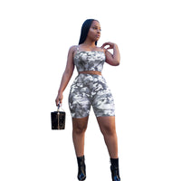 Load image into Gallery viewer, 2 Pieces Set Women Sports Camo Print Wholesale 32339436
