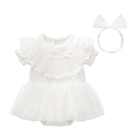 Load image into Gallery viewer, Baby Girls Bow Lace Embroidered Princess Dresses Headwear Wholesale 343010852
