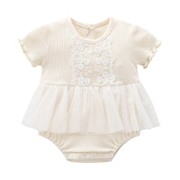Load image into Gallery viewer, Baby Girls Solid Color Lace Rompers Wholesale 361610805
