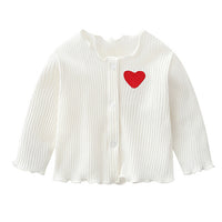 Load image into Gallery viewer, 2 Pieces Set Baby Girls Valentine&#39;s Day Love heart Muslin&amp;Ribbed Jackets Outwears and Solid Color Lace Dresses Wholesale 374910788
