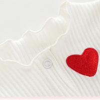 Load image into Gallery viewer, 2 Pieces Set Baby Girls Valentine&#39;s Day Love heart Muslin&amp;Ribbed Jackets Outwears and Solid Color Lace Dresses Wholesale 374910788
