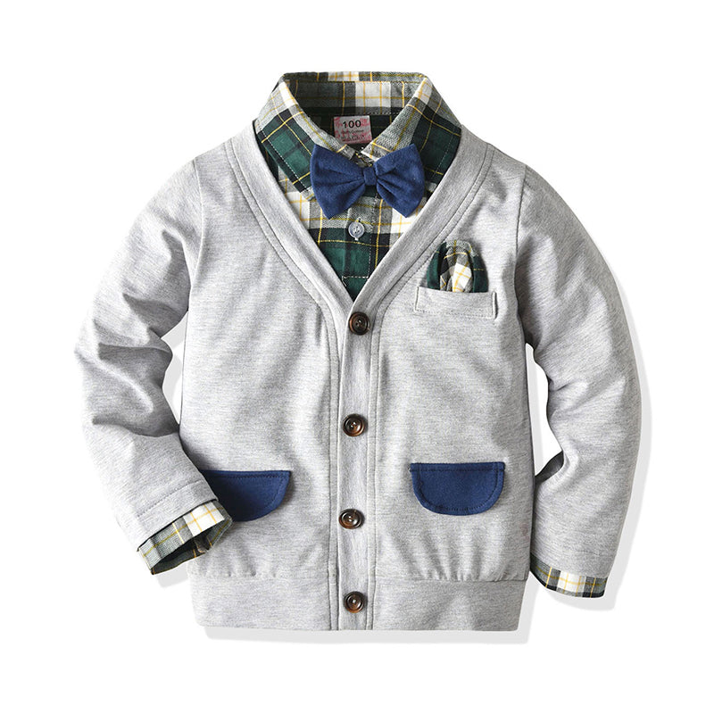 Baby Kid Boys Checked Bow Tops Wholesale 38519286