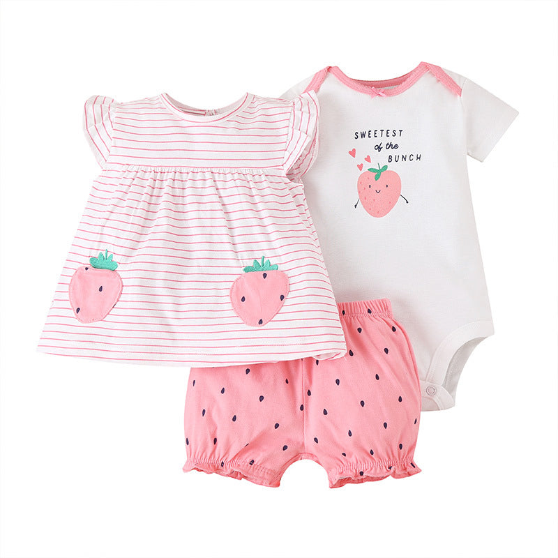 3 Pack Baby Girl Casual Top Bodysuit Shorts Wholesale 20602096