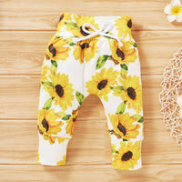 Load image into Gallery viewer, 3 Pieces Set Baby Girls Flower Print Hoodies Pants And Bow Headwear Wholesale 19246167

