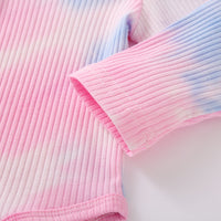 Load image into Gallery viewer, 3 Pieces Set Baby Girls Tie Dye Bow Headwear Rompers And Pants Wholesale 76697139
