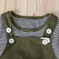 Load image into Gallery viewer, 3 Pieces Baby Boy Set Star Top &amp; Stripe Suspender Pants &amp; Hat Wholesale 49763353
