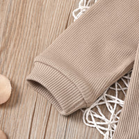 Load image into Gallery viewer, 3 Pieces Baby Girl Brown Ribbed Bodysuit &amp; Flower Shorts &amp; Headband Set Wholesale 57764642
