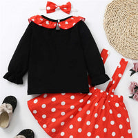Load image into Gallery viewer, 3 Pieces Set Baby Girls Polka dots Tops Bow Skirts And Headwear Wholesale 03716847
