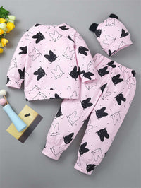 Load image into Gallery viewer, 3 Pieces Set Baby Girls Animals Print Tops Pants And Hats Wholesale 14336828
