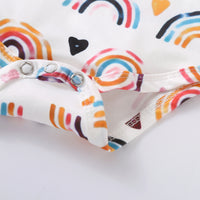 Load image into Gallery viewer, 3 Pieces Baby Girl Rainbow Set Flutter Sleeve Bodysuit &amp; Pants &amp; Headband Wholesale 24944794
