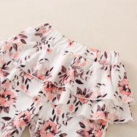 Load image into Gallery viewer, 3 Pieces Baby Girl Ruffle Collar Muslin Top Flower Pants And Headband Set Wholesale 22904800
