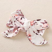 Load image into Gallery viewer, 3 Pieces Baby Girl Ruffle Collar Muslin Top Flower Pants And Headband Set Wholesale 22904800
