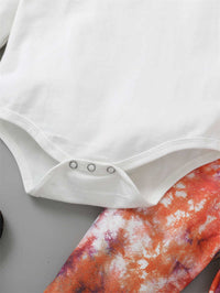 Load image into Gallery viewer, 3 Pieces Set Baby Girls Solid Color Rompers Tie Dye Pants And Bow Headwear Wholesale 75016840
