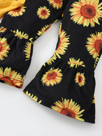 Load image into Gallery viewer, 3 Pieces Set Baby Girls Solid Color Print Rompers And Flower Pants And Bow Headwear Wholesale 89266806
