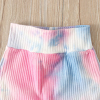 Load image into Gallery viewer, 3 Pieces Baby Girl Tie Dye Set Flared Sleeve Ribbed Bodysuit &amp; Trousers &amp; Headband Wholesale 49614999
