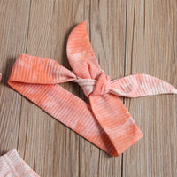 Load image into Gallery viewer, 3 Pieces Baby Girl Tie Dye Set Flutter Sleeve Bodysuit And Flared Pants Wholesale 91654628
