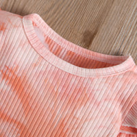 Load image into Gallery viewer, 3 Pieces Baby Girl Tie Dye Set Flutter Sleeve Bodysuit And Flared Pants Wholesale 91654628
