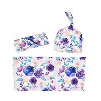 Load image into Gallery viewer, 3 Pieces Baby Print Swaddles Blanket &amp; Hat &amp; Headband Set Wholesale 79704666
