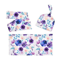 Load image into Gallery viewer, 3 Pieces Baby Print Swaddles Blanket &amp; Hat &amp; Headband Set Wholesale 79704666
