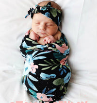 Load image into Gallery viewer, 3 Pieces Baby Print Swaddles Blanket &amp; Hat &amp; Headband Set Wholesale 79704666

