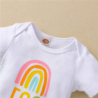 Load image into Gallery viewer, 3 Pieces Eco Baby Rainbow Set Bodysuit Shorts Headband Wholesale 57153725
