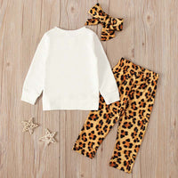 Load image into Gallery viewer, 3 Pieces Infant Toddler Girl Set Love Heart Top &amp; Leopard Pants &amp; Headband Wholesale 89494990
