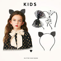 Load image into Gallery viewer, 3 Pieces Kid Girl Halloween Sequins &amp; Mesh Bow Decor Headband Wholesale 07855872
