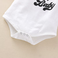 Load image into Gallery viewer, 3 Pieces Set Baby Girls Letters Print Rompers Solid Color Pants And Bow Headwear Wholesale 79936576
