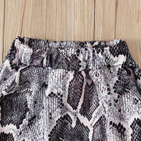 Load image into Gallery viewer, 3 Pieces Toddler Kid Girl Snake Skin Colorblock Set Top &amp; Skirt &amp; Headband Wholesale 59212456
