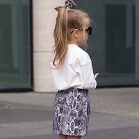 Load image into Gallery viewer, 3 Pieces Toddler Kid Girl Snake Skin Colorblock Set Top &amp; Skirt &amp; Headband Wholesale 59212456
