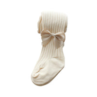 Load image into Gallery viewer, Baby Kid Girls Solid Color Bow Muslin&amp;Ribbed Leggings Wholesale 54277580

