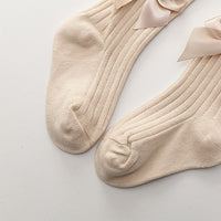Load image into Gallery viewer, Baby Kid Girls Solid Color Bow Muslin&amp;Ribbed Leggings Wholesale 54277580
