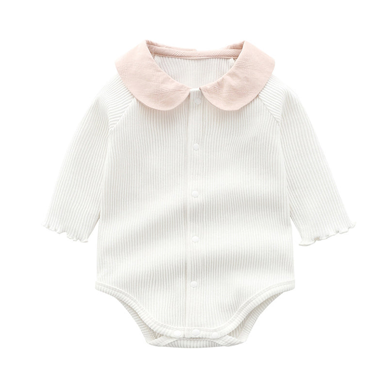 Baby Girls Muslin&Ribbed Rompers Wholesale 29187536