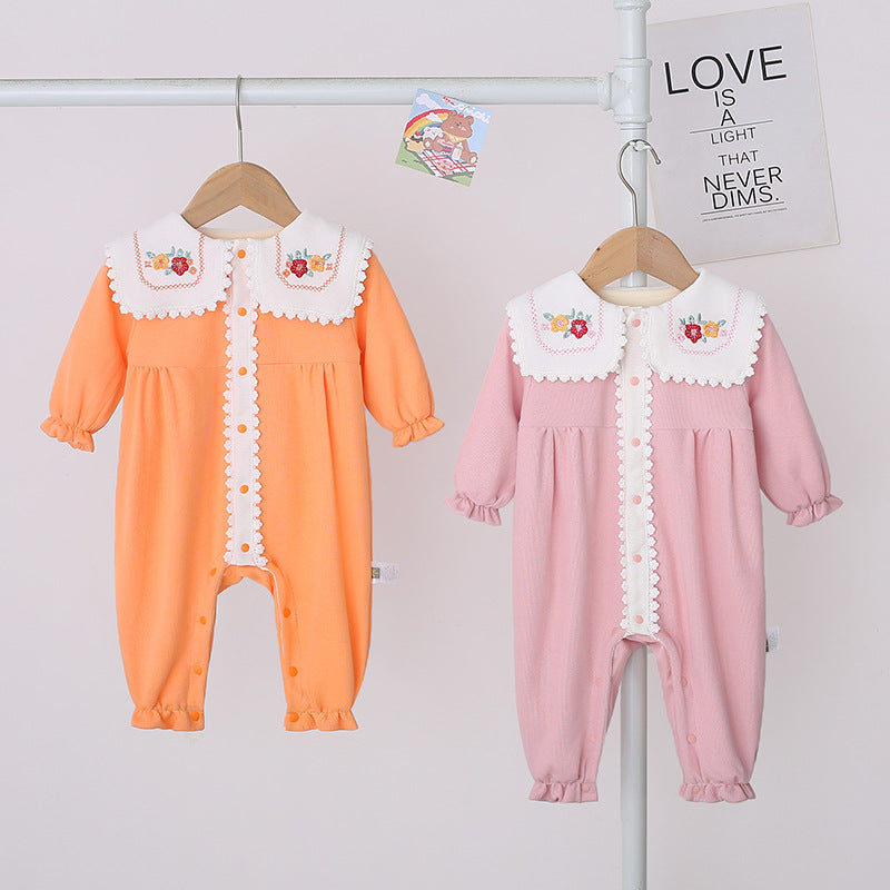 Baby Girls Embroidered Jumpsuits Wholesale 221013310