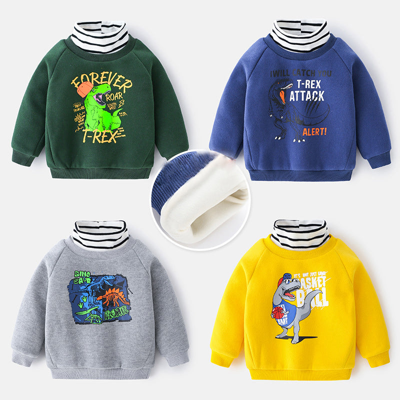 Kid Boys Letters Dinosaur Cartoon Hoodies Swearshirts Wholesale 41108376