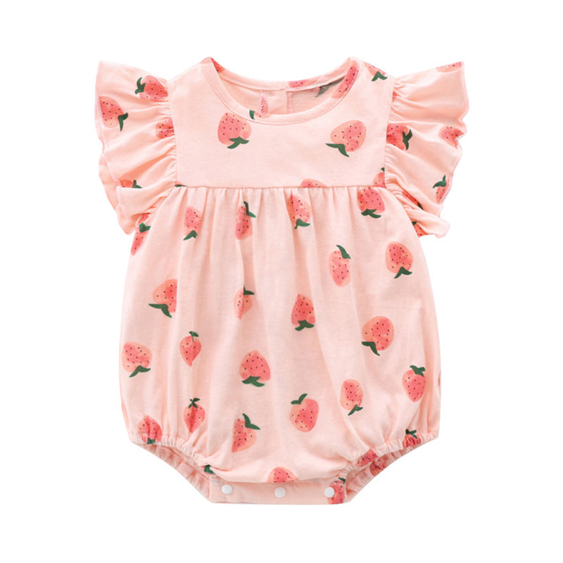 Baby Girls Solid Color Fruit Rompers Wholesale 416910812