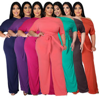 Load image into Gallery viewer, Women Solid Color Ribbon Jumpsuits Wholesale 45989421
