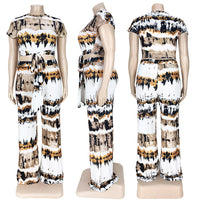 Load image into Gallery viewer, 2 Pieces Set Women Print Ribbon Wholesale 46299424
