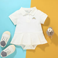 Load image into Gallery viewer, Baby Girls Rainbow Embroidered Rompers Wholesale 463610099
