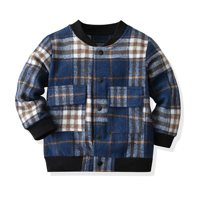 Baby Kid Boys Checked Jackets Outwears Wholesale 46449298
