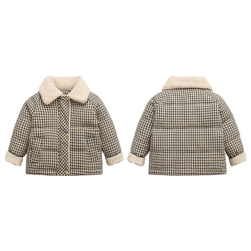 Baby Kid Unisex Checked Jackets Outwears Wholesale 494410320
