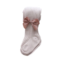Load image into Gallery viewer, Baby Kid Girls Solid Color Bow Muslin&amp;Ribbed Leggings Wholesale 54277580
