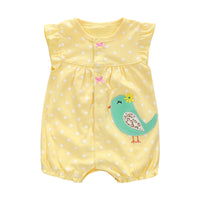 Load image into Gallery viewer, Baby Girls Polka dots Animals Cartoon Bow Embroidered Print Rompers Wholesale 22051602
