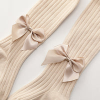 Load image into Gallery viewer, Baby Kid Girls Solid Color Bow Muslin&amp;Ribbed Leggings Wholesale 54277580
