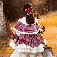 Load image into Gallery viewer, 2 Pieces Set Baby Kid Girls Dressy Birthday Party Checked Embroidered Dresses Princess Dresses Love heart And Bow Jackets Outwears Wholesale 253610228
