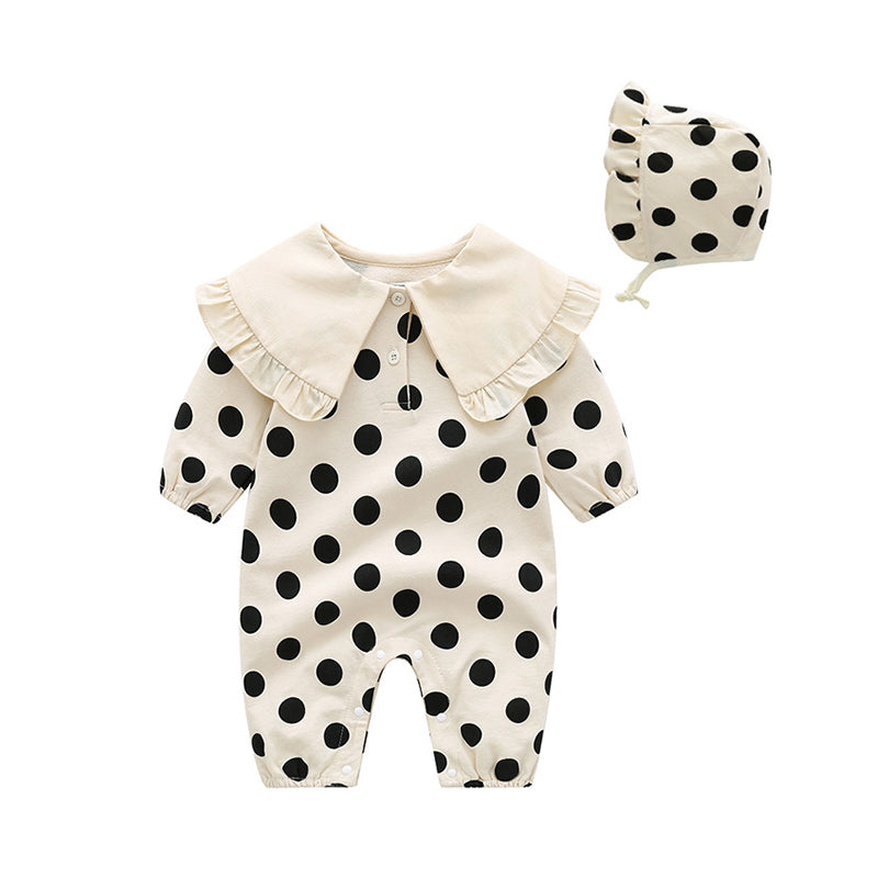 2 Pieces Set Baby Girls Solid Color Polka dots Jumpsuits Wholesale 510310793