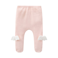 Load image into Gallery viewer, Baby Girls Solid Color Wings Muslin&amp;Ribbed Pants Leggings Wholesale 512910763
