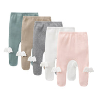 Load image into Gallery viewer, Baby Girls Solid Color Wings Muslin&amp;Ribbed Pants Leggings Wholesale 512910763
