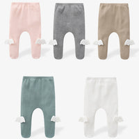 Load image into Gallery viewer, Baby Girls Solid Color Wings Muslin&amp;Ribbed Pants Leggings Wholesale 512910763

